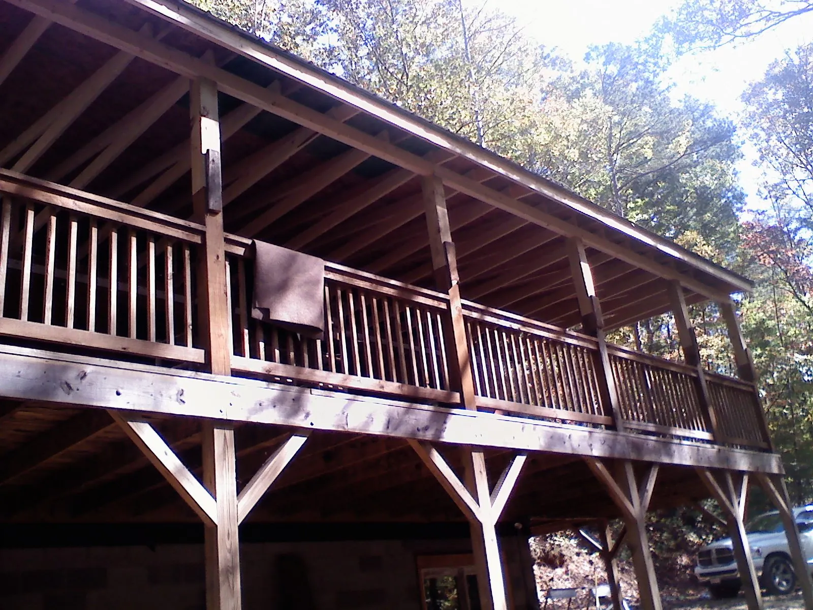 Timber framing under a new elevated porch and deck — Roof Leak Repair in Chattahoochee by Roofing Brothers